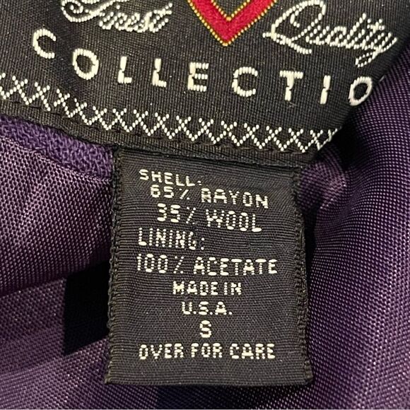 Vintage 80’s 90’s The Limited Collection Purple Jewel Tone Wool Blend Blazer S - Picture 5 of 10